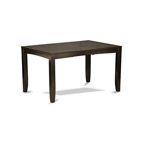 East West Furniture LYAN5-CAP-C Lynfield 5 Piece Modern Set Includes a Rectangle Wooden Table with Butterfly Leaf and 4 Linen Fabric Dining Room Chairs, 36x66 Inch, Cappuccino