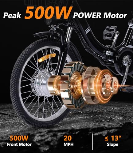 Electric Tricycle for Adults, Peak 750W/500W, Electric Trike, 20"x4.0" Folding Fat Tire 3 Wheel Electric Trike, Max 20MPH,with Large Basket and 48V 15/13 Ah Removable Battery