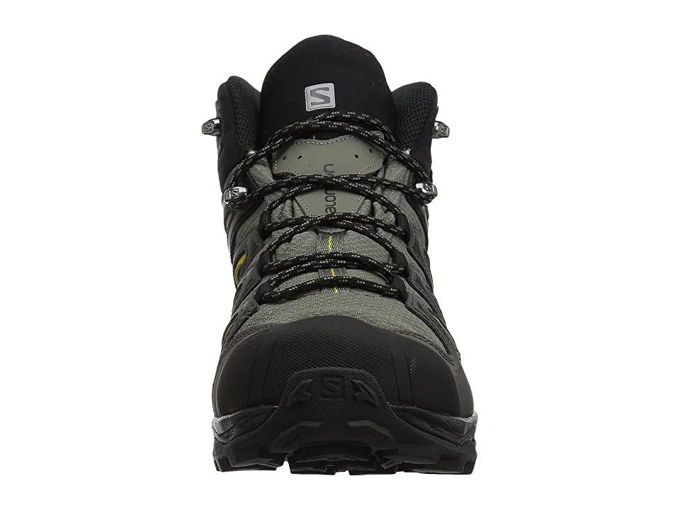 Salomon Men&s x Ultra 3 Wide Mid GTX Hiking, Castor Gray/Black/Green Sulphur, 10.5