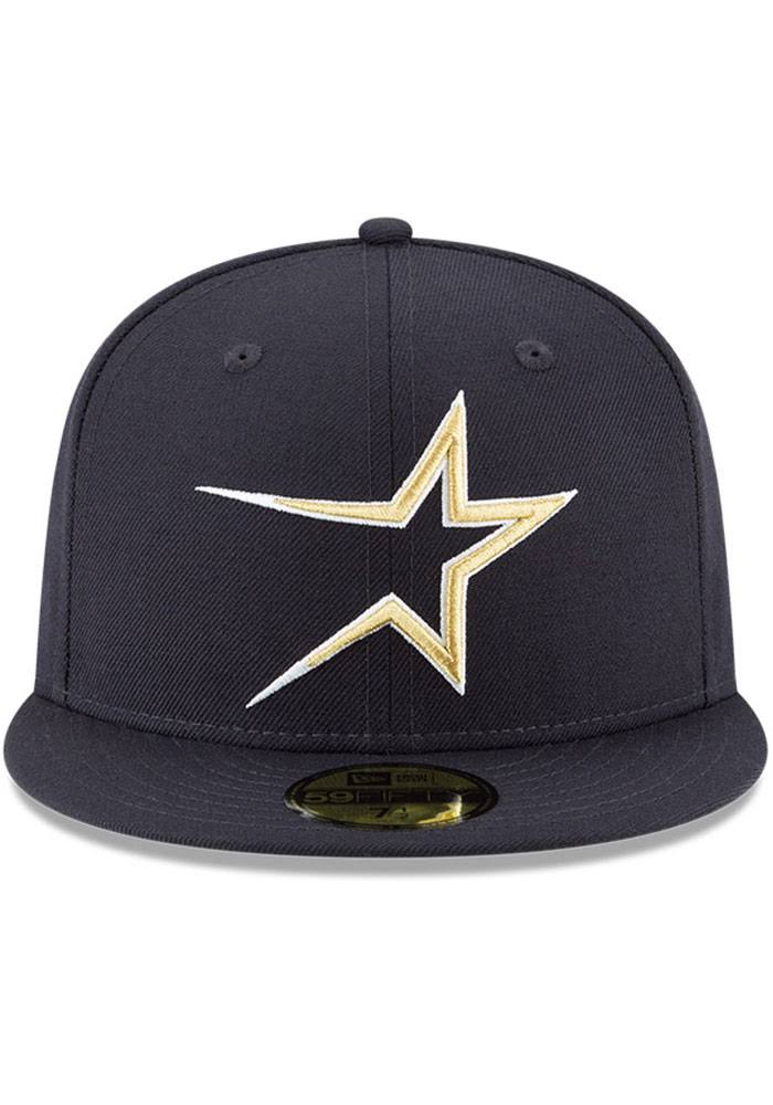 Houston Astros Fitted New Era 59FIFTY Wool Cooperstown Navy Hat Cap 7 5/8