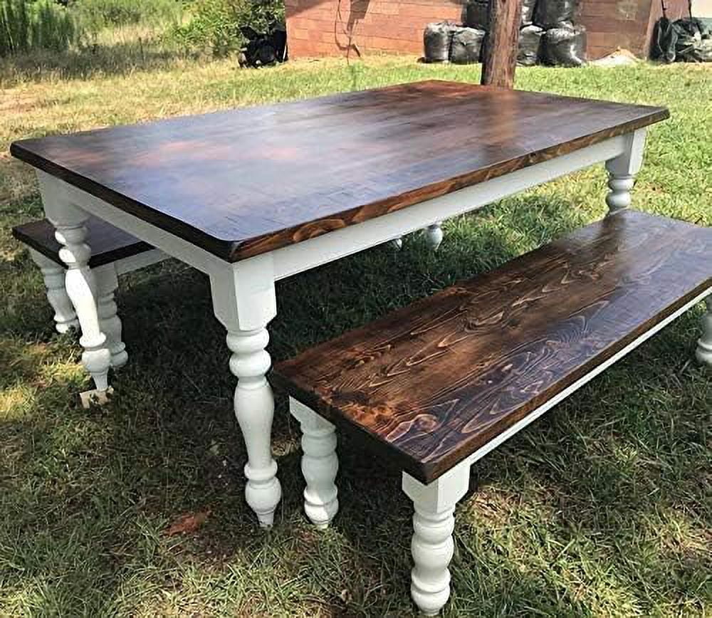 Chunky Farmhouse Table Legs - Unfinished - DIY Furniture - Turned Legs - Set Of 4 - Dimensions: 3.5" X 29"