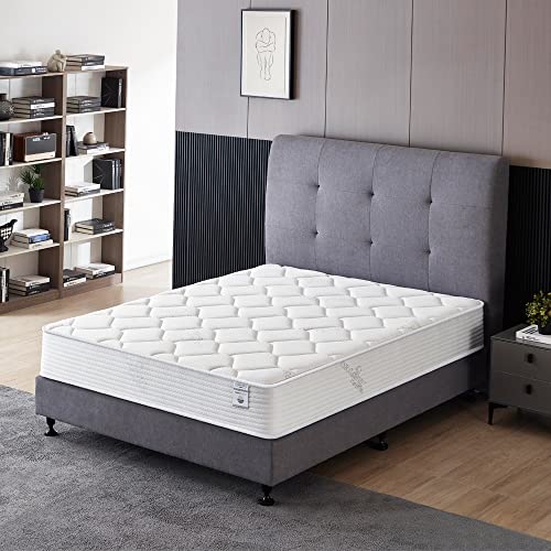 Oliver & Smith Full Size Mattress - 8 Inch Hybrid Full Mattress - Pocketed Coil Springs & High Density Premium Cold Foam with Breathable Polyester Cover - Comfort Tight Top- Medium Firm