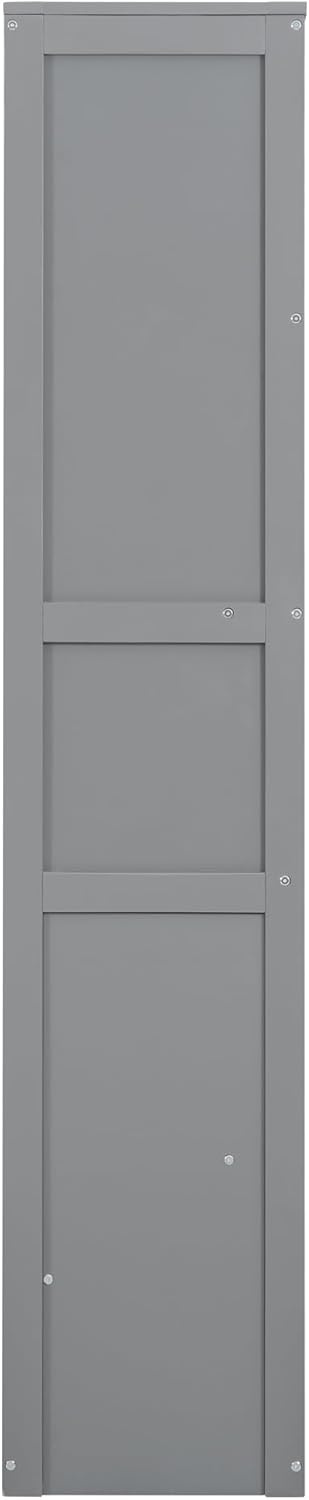Queen Size Murphy Bed with Shelves, Easy Fold Wood Wall Bed, Space-Saving Murphy Bed Cabinet Queen for Guest Room Home Office,Grey