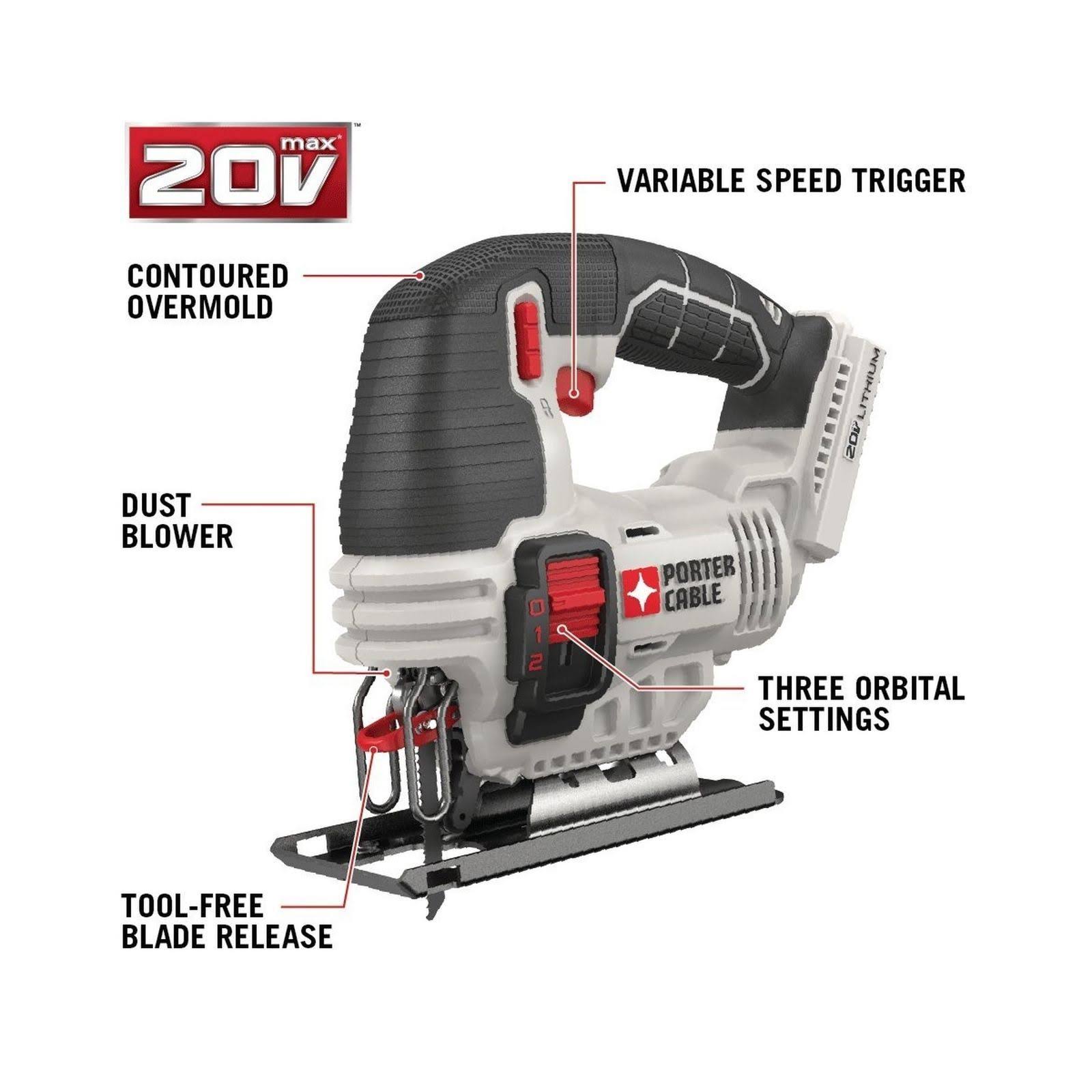 Porter Cable PCC650B 20-Volt Max Lithium Bare Jigsaw