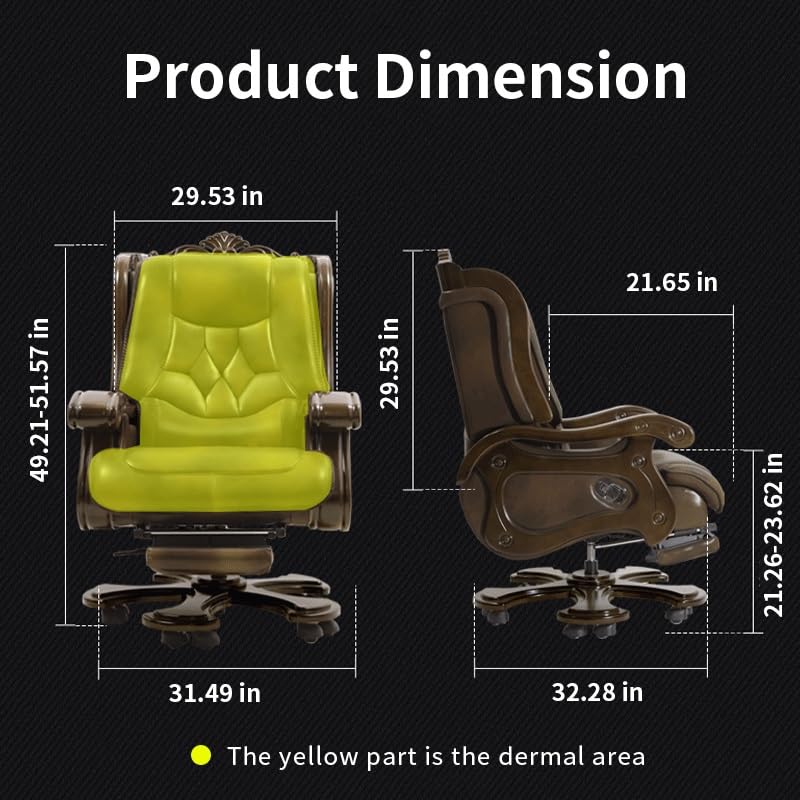 Recliner Leather Big Manager Big Shift Chair Home Office Chair, White-dinosaur Doodle4