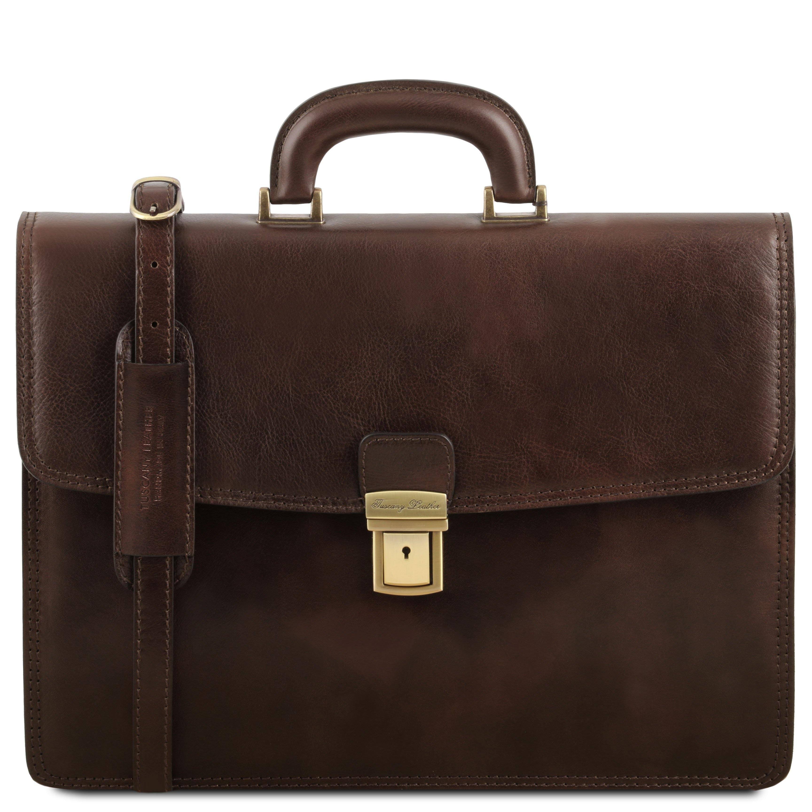 Amalfi - Leather Briefcase 1 Compartment - Red