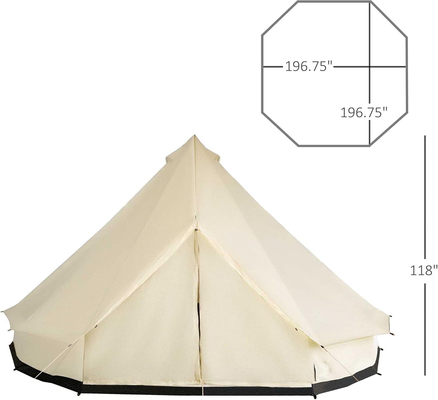 Outsunny 10-Person Waterproof Camping Tent Yurt with Unique Style, Spacious Interior, & Breathable Waterproof Design, 16.4' x 16.4' x 9.8'