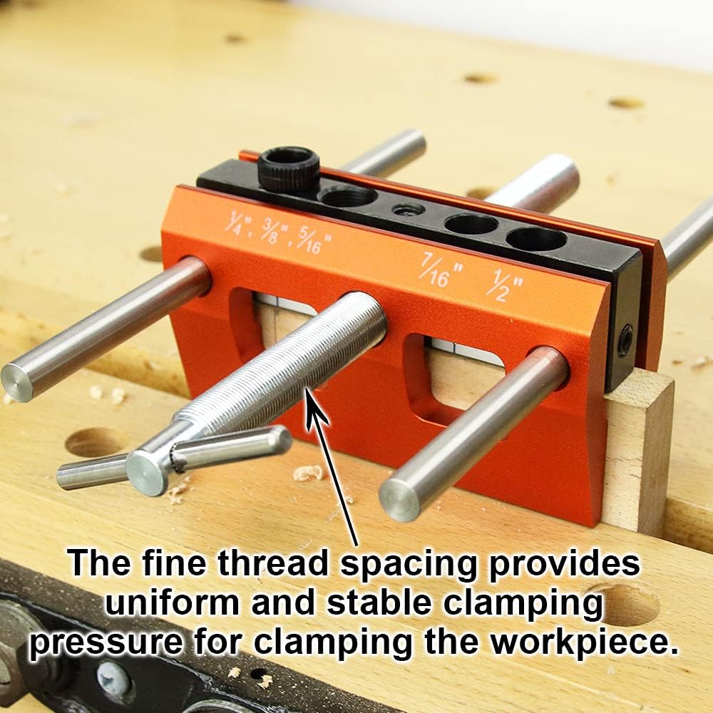 O'SKOOL Self Centering Dowel Jig Kit Drilling Guide Bushings Set Wood Wide Capacity Doweling Jig Puncher Locator Joints Tool