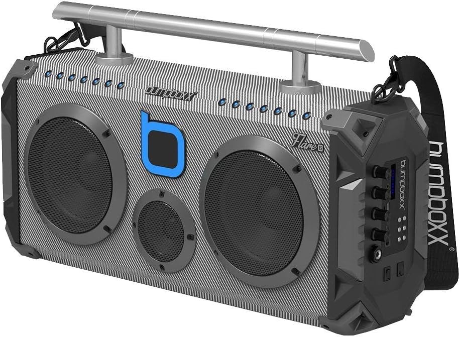 Bumpboxx Bluetooth Boombox Flare6 Black Graffiti BBG | Retro Boombox with Bluetooth Speaker | Rechargeable Bluetooth Speaker