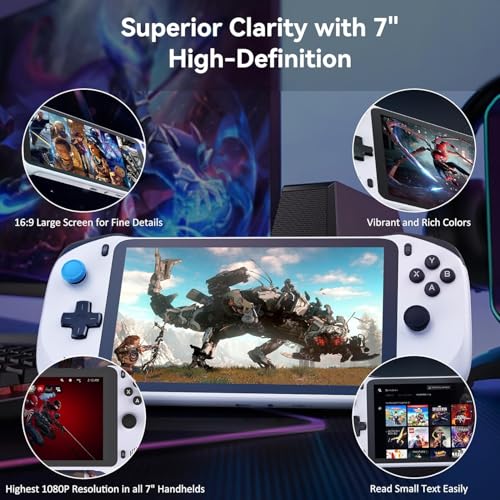 OnePro Cloud Handheld Portable Remote Play Gaming Console, For Xbox Cloud Gaming, NVIDIA GeForce NOW, Playstation, PC, Long-Battery Life, 7" 1080P Touchscreen, Lightweight Retro Game Handheld - 64G