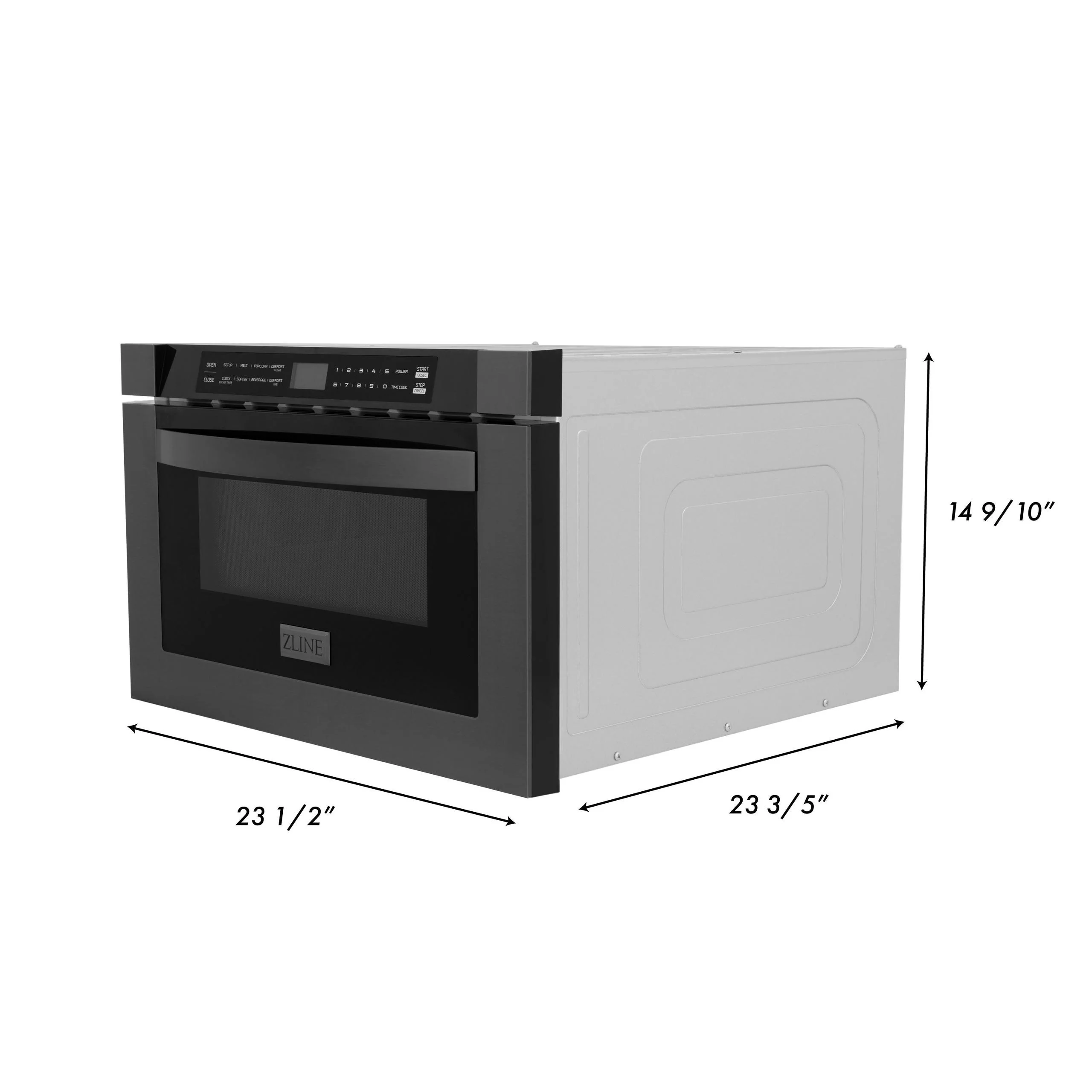 ZLINE 24" 1.2 cu. ft. Microwave Drawer in Black Stainless Steel