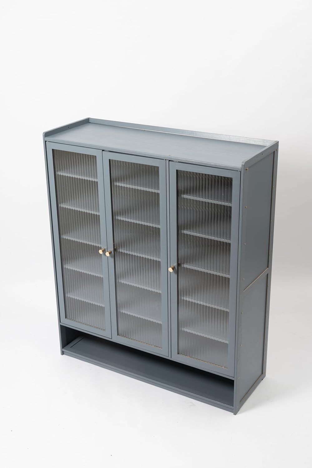 Shoe Cabinet Freestanding Rack Vertical 6-Tier Shoen Shelf Translucent Doors Convenient Handle Large Storage Space Fully Sealed Design For Entryway Closet Corner Doorway（ Haze Blue）For in The Hall