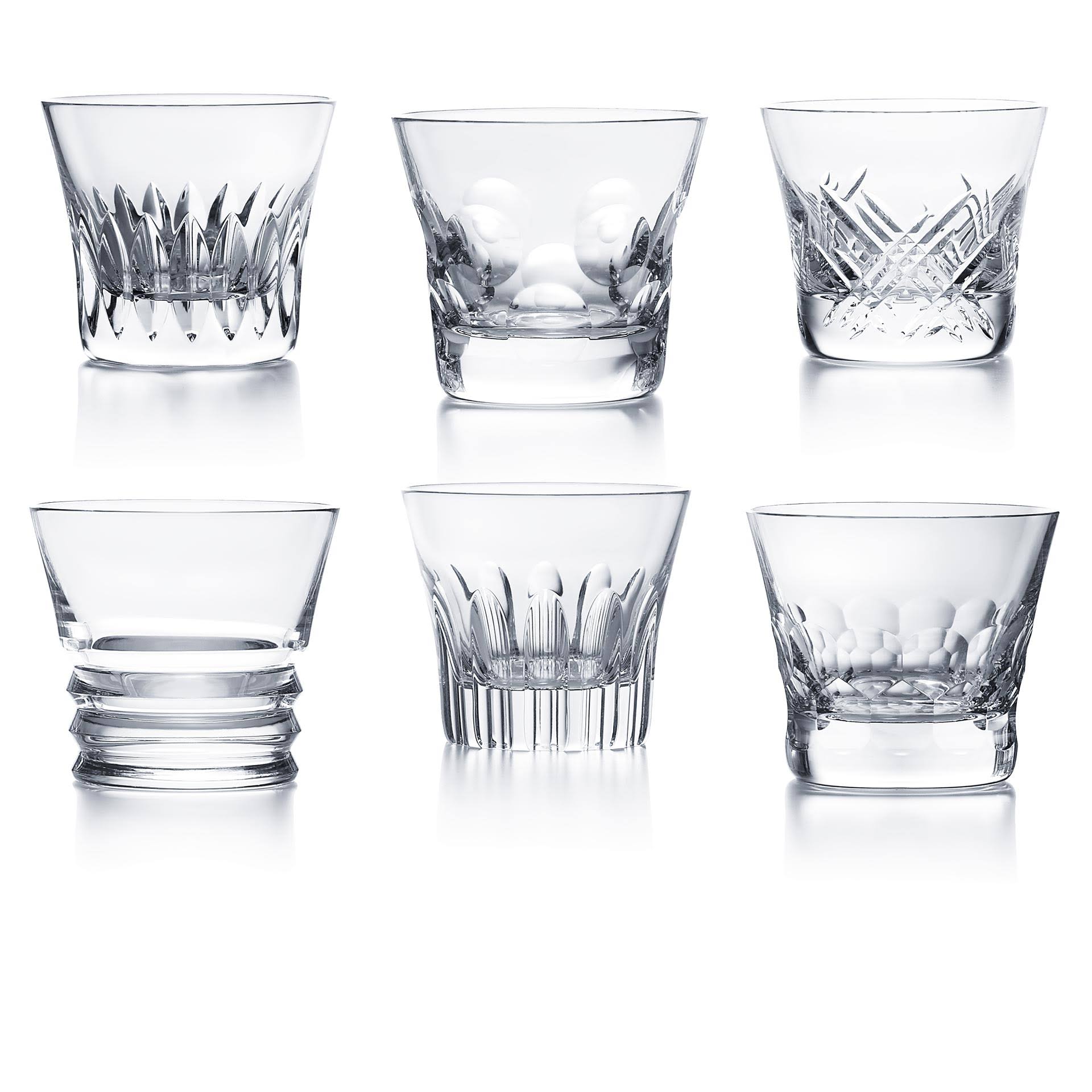 Baccarat Everyday Set of 6 Assorted Crystal Tumblers