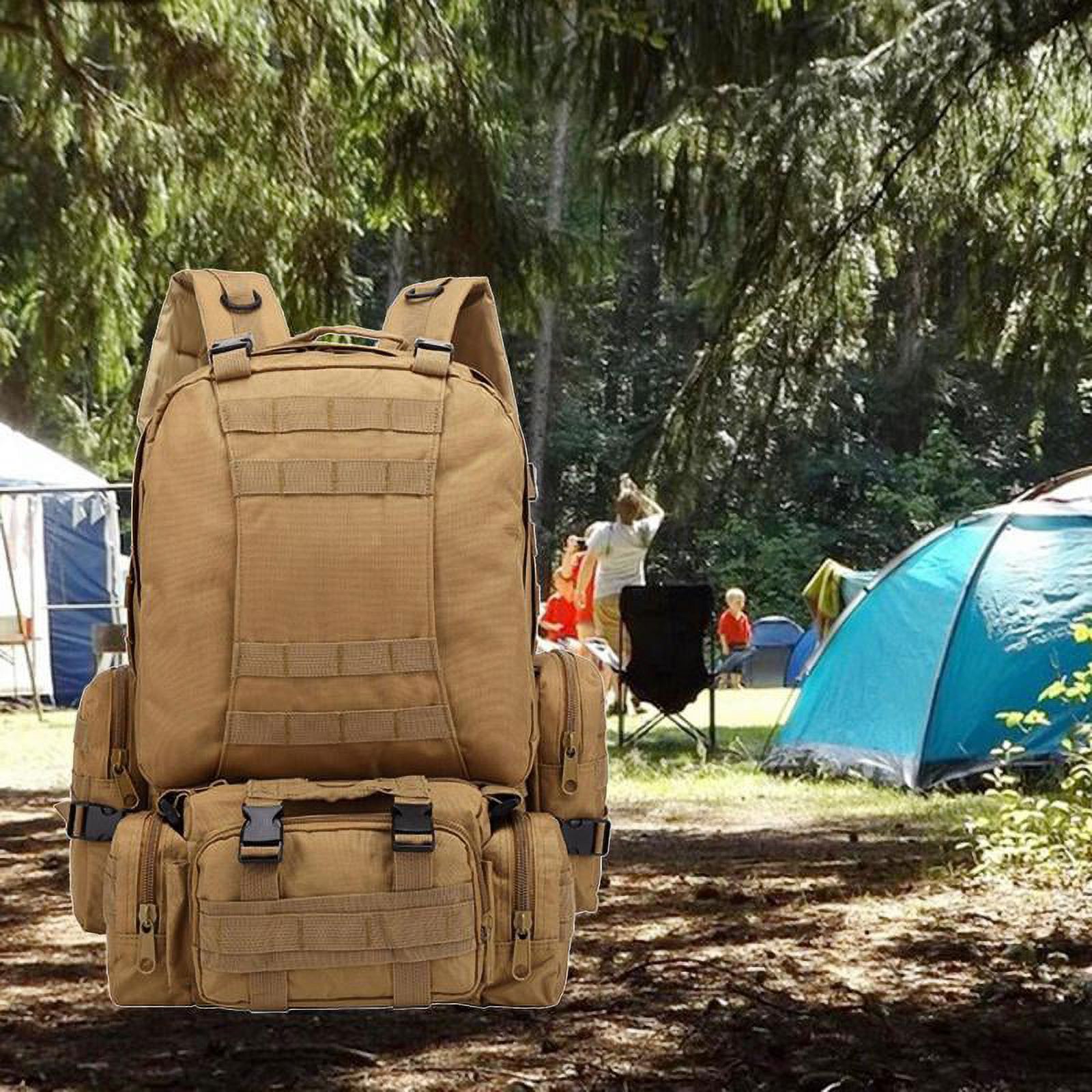 55L Backpack Accessories Backpack Travel Hiking Camping Khaki