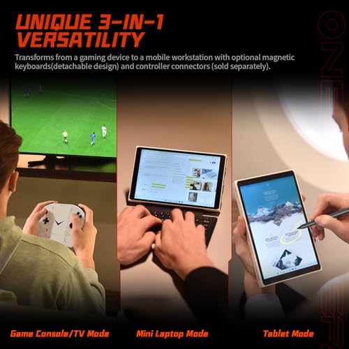 ONE XPLAYER 2 Pro Handheld Console PC with AMD Ryzen 8840U 32GB RAM 1TB SSD, 3-in-1 Gaming Handheld with 2K 8.4" IPS Touchscreen and Detachable Controller, White