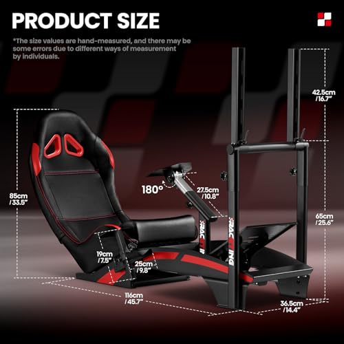 RACGTING Racing Simulator Cockpit with TV Monitor Stand for G920 G29 G923, for Thrustmaster T248X T248 T300 T150 458 TX