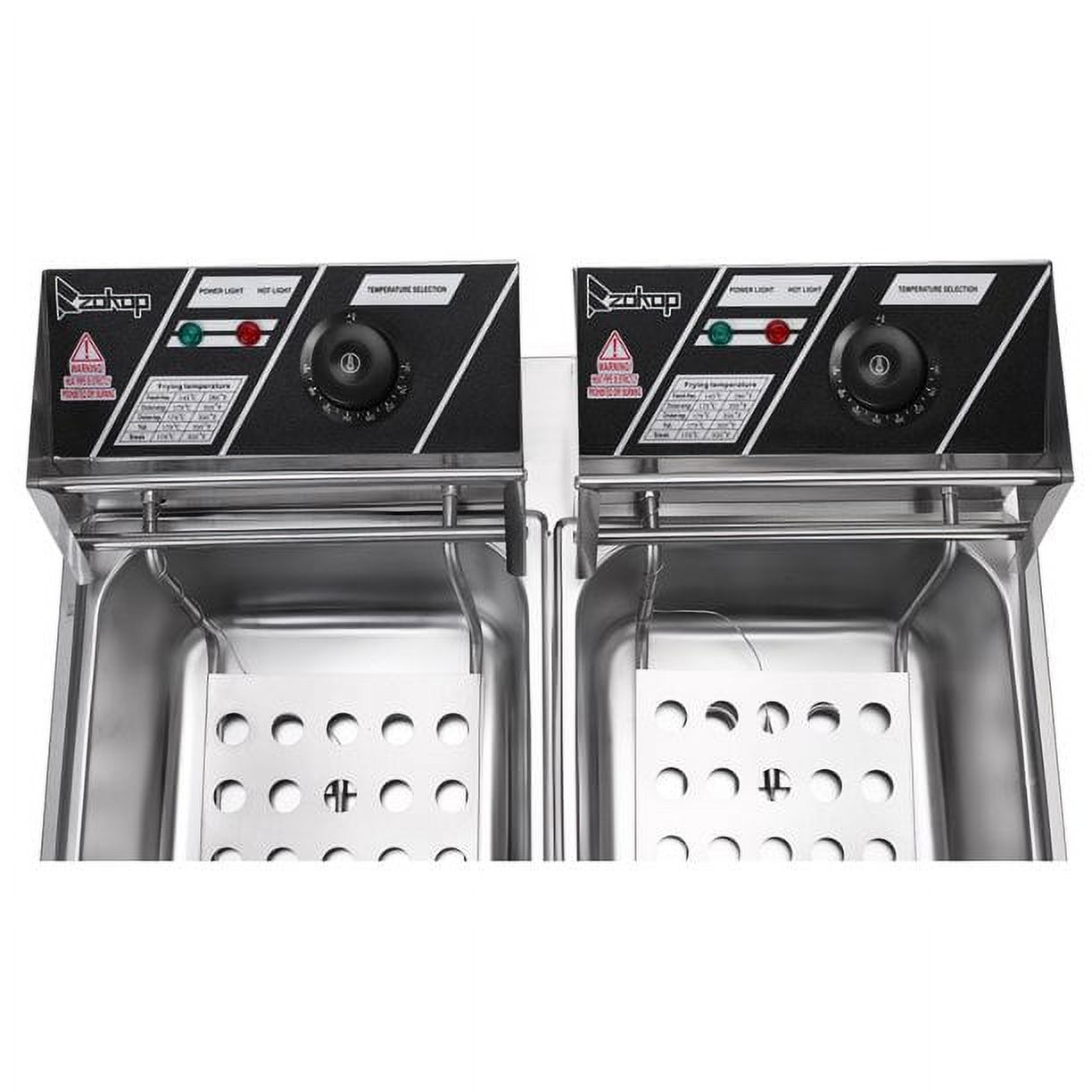 OTFitness Electric Fryer Commercial 12.7QT/12L 5000W Professional Electric Countertop Deep Fryer Dual Tank Stainless Steel for Restaurant