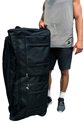 42-inch Rolling Duffle Bag with Wheels, Luggage Bag, Hockey Bag, XL Duffle Bag With Rollers, Heavy Duty Oversized Storage Bag