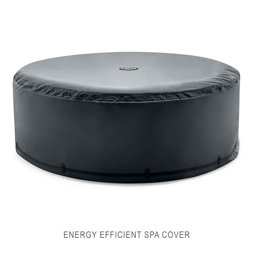 INTEX 28425EH PureSpa Bubble Massage Spa Set Outdoor Inflatable Portable Hot Tub, Includes Energy Efficient Spa Cover, Saltwater System Ready, 4 Person, 77in x 28in