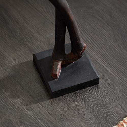 Deco 79 Polystone Musician Decorative Sculpture Tall Long Legged Jazz Band Home Decor Statues with Black Base Stand, Set of 4 Accent Figurines 5"W, 40"H, Brown