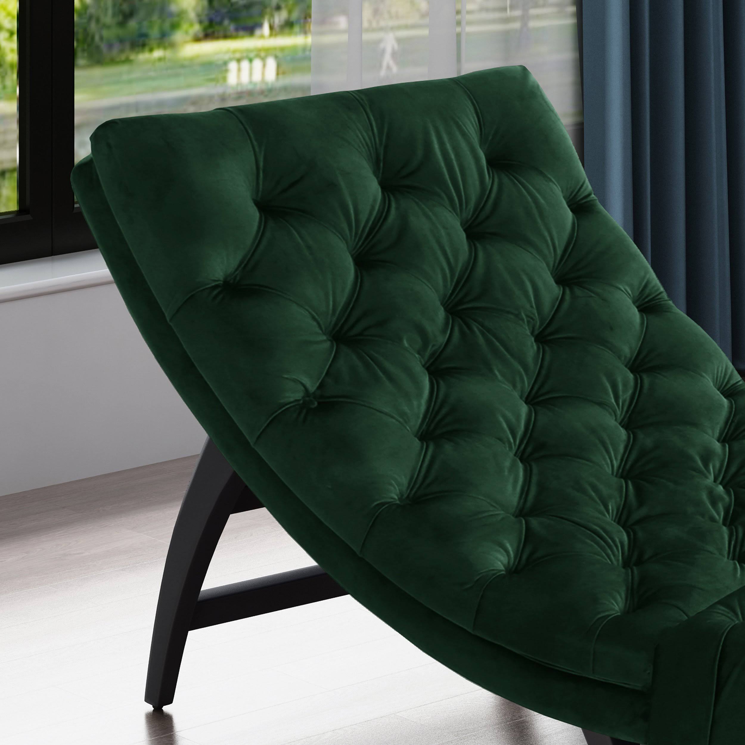Grasby Tufted Velvet Chaise Lounge, Garnet, Brown