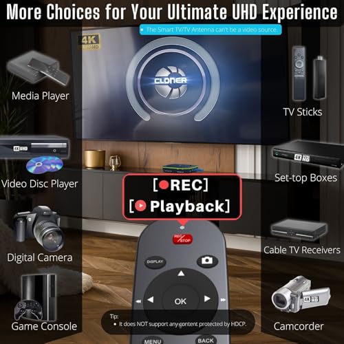 UHD Pro, 4K Video Recorder, HDMI Capture DVR with H.265/H.264 Codec, Cinematic 4K@24fps Recording(Up to 4K@30fps), No PC Required.