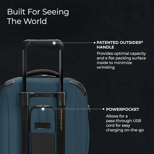 Briggs & Riley Domestic 22" Carry On Expandable Spinner - Luggage for Travel, Suitcases with Wheels, Softside Rolling Bag for Men & Women, Self-Repairing Zipper - ZDX Collection, Black