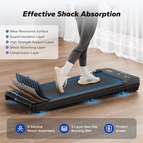 MERACH Walking Pad, Small Treadmill for Home & Office, Under Desk Treadmill with Max 3.8MPH 40 dB, 2 in 1 Quiet Portable Mini Treadmill with Remote Control, APP, LED Display