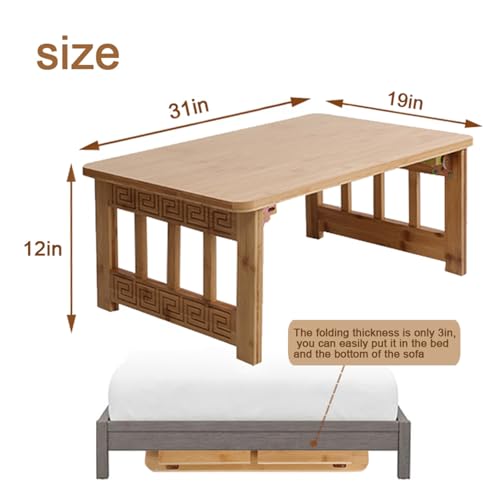 Solid wood low table, sitting living room coffee table, all pine small apartment study table/leisure table/game table, suitable for home/training institution/nursery (Non-Foldable-D, 47in)