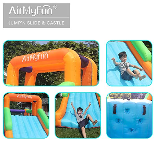 Bounce House with Slide Inflatable Durable Sewn Jumper Castle Bouncy House for Kids Outdoor Indoor