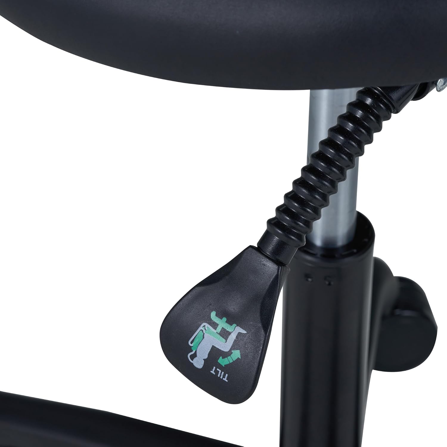 Master Massage Berkeley Ergonomic Split Style Saddle Stool in Black with Black Aluminum Base