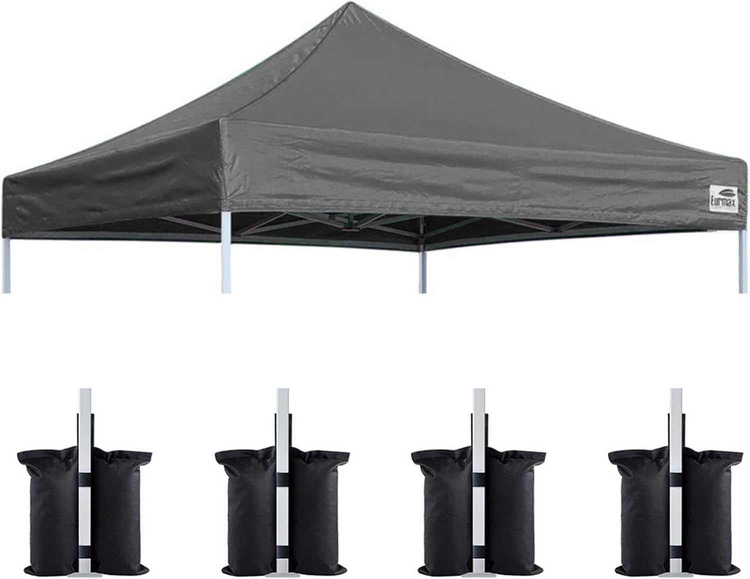 Eurmax 10x20 Pop Up Canopy Replacement Canopy Tent Top Cover, Instant Ez Canopy Top Cover ONLY, Choose 30 Colors,Bonus 4PC Pack Canopy Weight Bag (White)