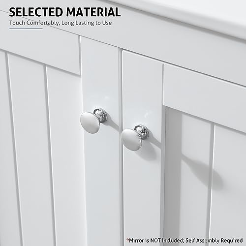 LUCKWIND 36" Bathroom Vanity with Sink Combo Set, Bathroom Cabinet with Laundry Hamper, includes 2 Doors, 1 Drawer and Soft Closing System, (Mirror Not Include), White