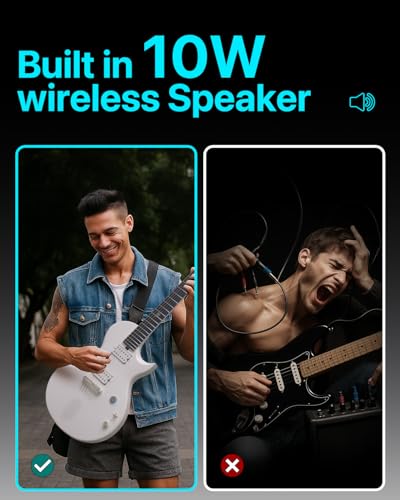 Enya Electric Guitar Inspire 39" Smart Electric Carbon Fiber Guitarra with 15W Wireless Speaker, 20 Distinct Tones, Onboard Presets, Charging Cable, Adjusting Wrench, and Gig Bag