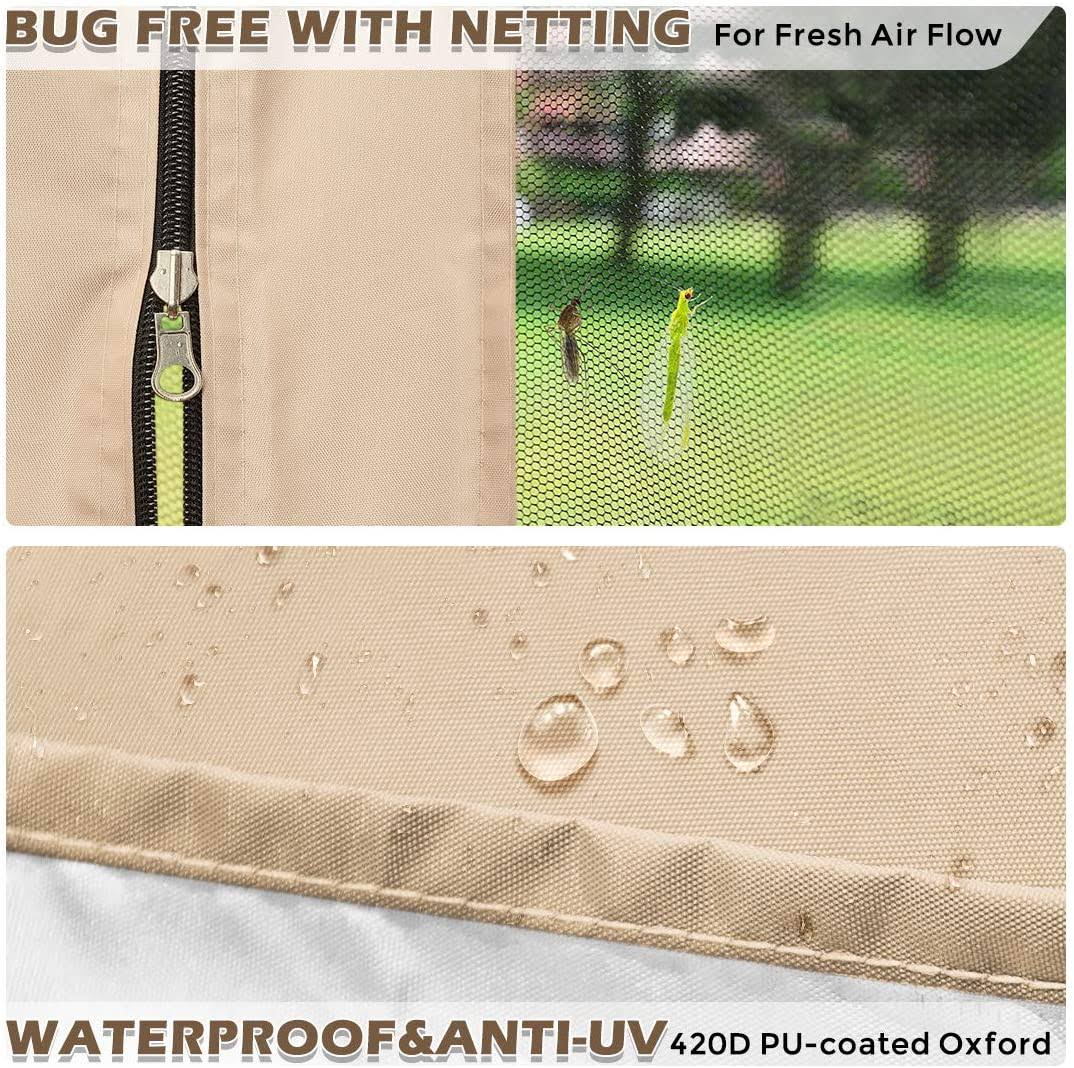 Quictent 8&x8& Pop Up Canopy with Netting (3 Colors ) Tan