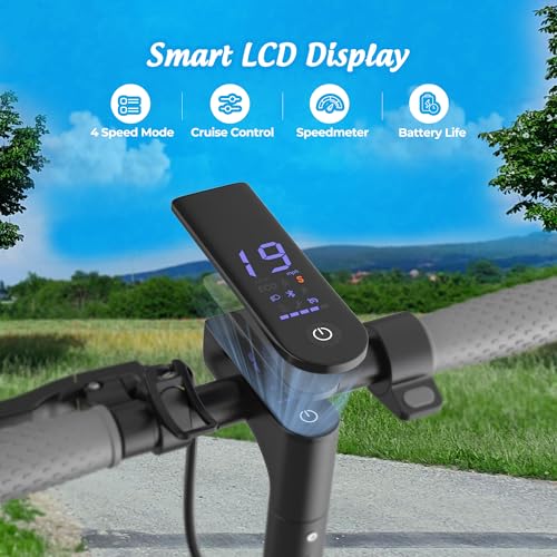 Electric Scooter, 10" /8.5" Solid Tires, 500W/350W Motor,19/22Mph, 22/28/52 Miles Long Range, Folding E-Scooter with Dual Suspension and Braking System