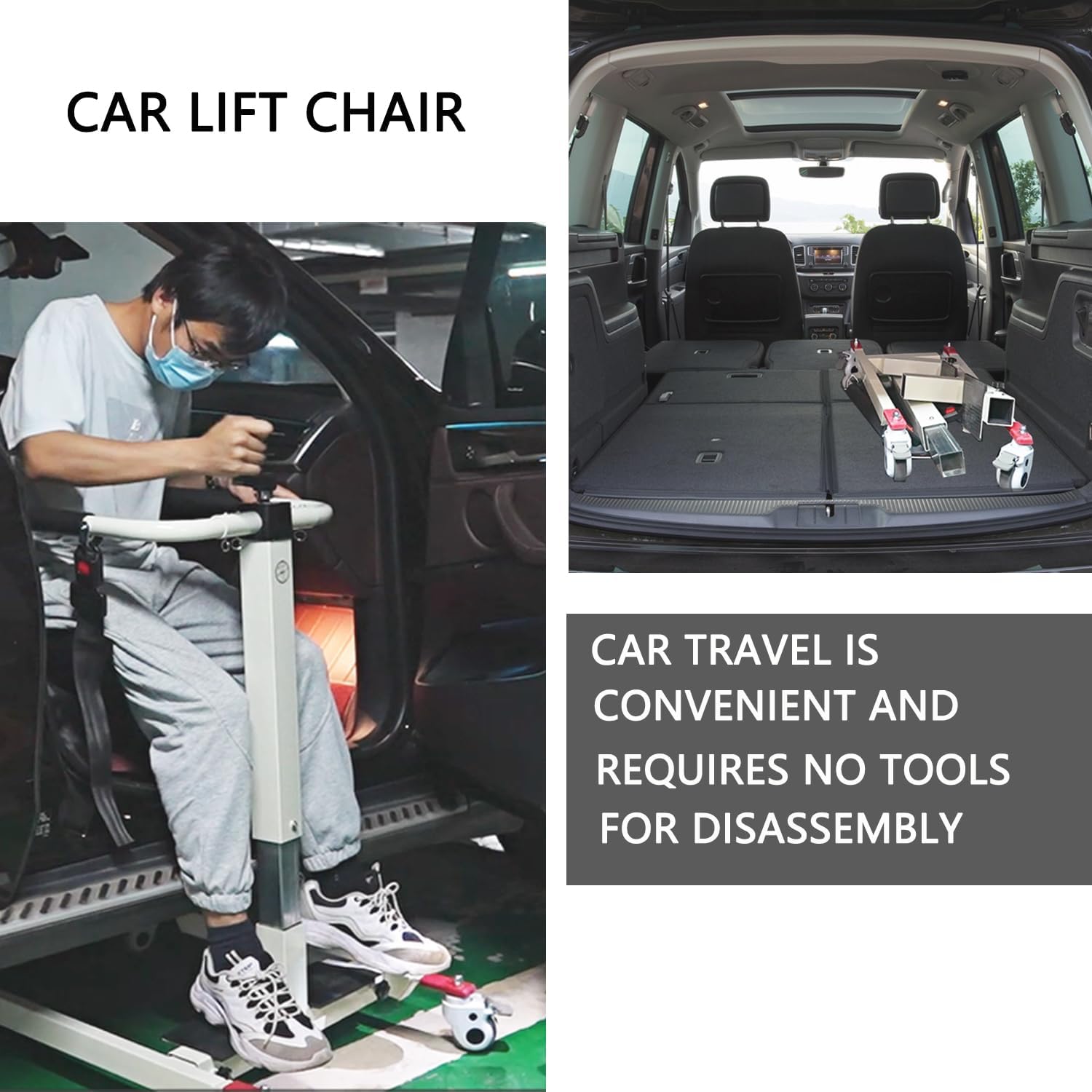 Patient Iift Transfer Chair，Patient lift Chair，for care of The elderly, disabled, and patients with limited mobility，Iift Wheelchair，Household use、Car wheelchair transfer，Height/width adjustable