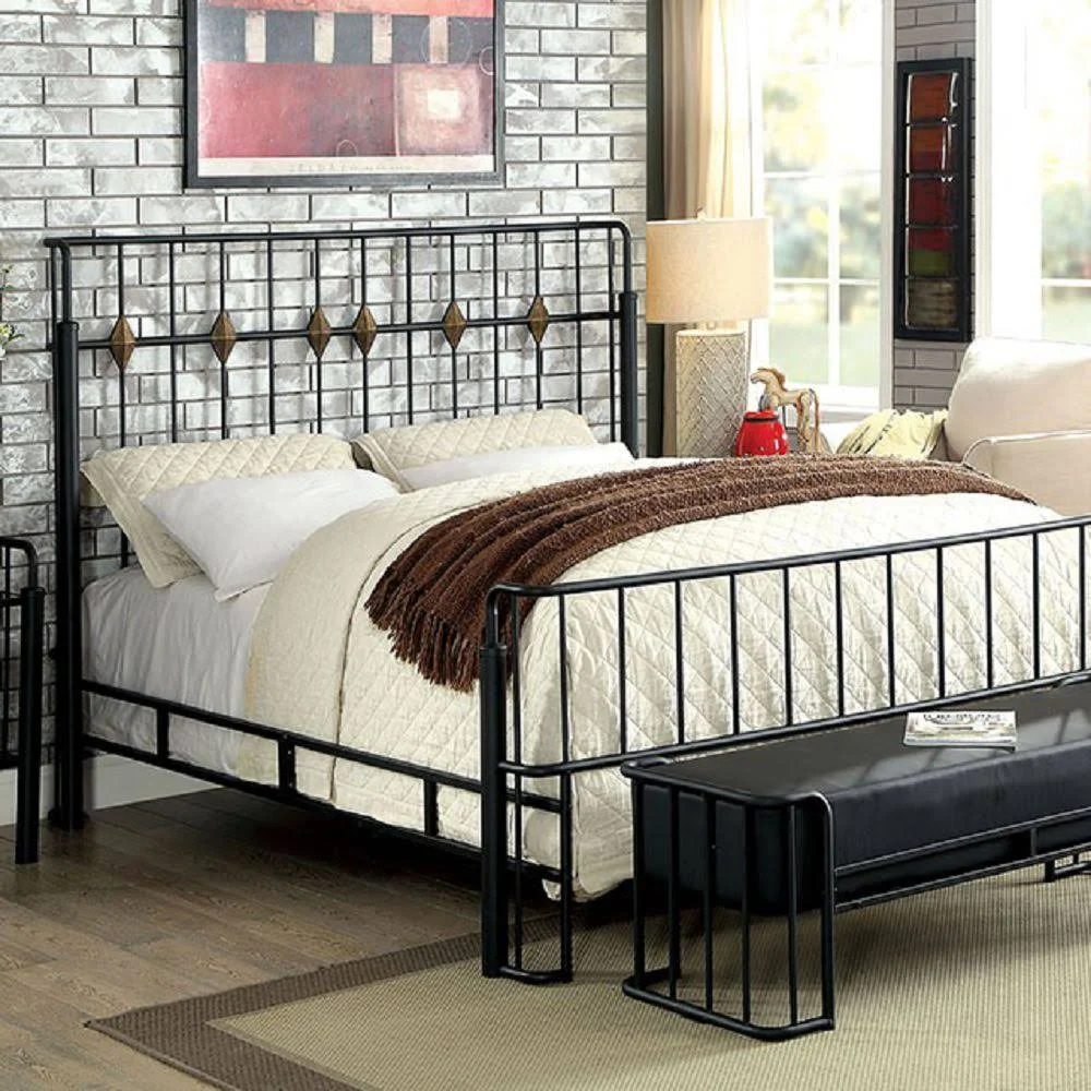 Furniture of America Charla Black Queen Panel Bed CM7716Q