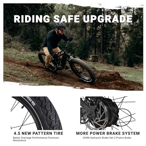 Himiway Cobra 26"x4.8" Electric Bike for Adults, 80MI Long Range 750W Mountain Ebike with Four-Bar Linkage Suspension, 400lb Payload, 25MPH, 7 Speed System