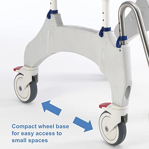 Aquatec Ocean Ergo XL Shower and Commode Chair with Collection Pan, Lid and Pan Support Guide Rail, OCEANERGOXL