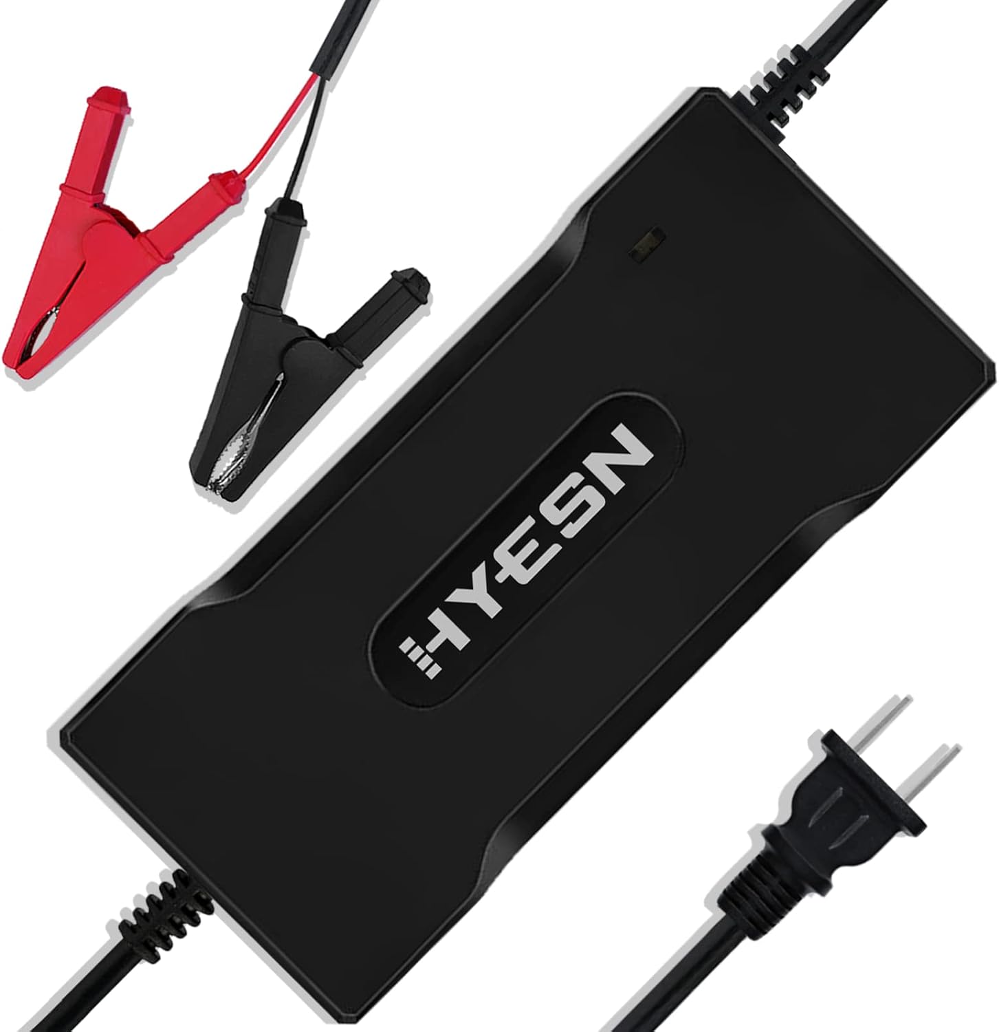 HYESN 14.6V 5A 20A LifePO4 Battery Charger Automatic Smart Charger and Maintainer with Cable Clamps, Lithium Battery Charger for 12V LiFePO4 Lithium-Iron Deep Cycle Rechargeable Batteries