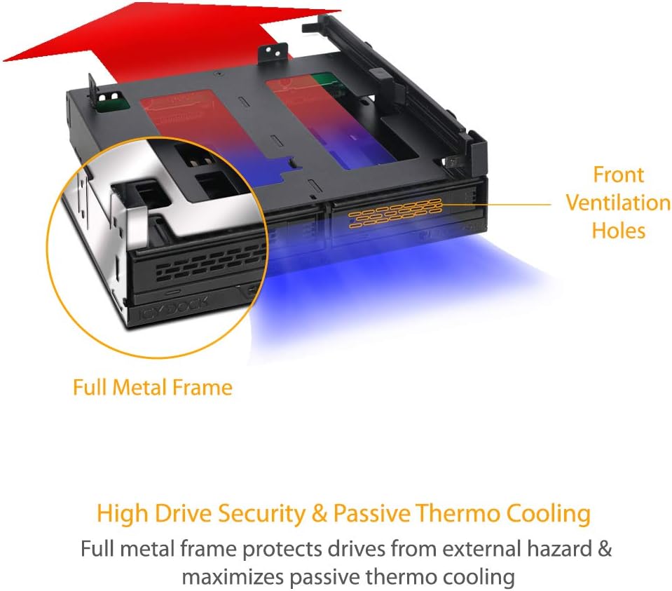ICY DOCK 6 x 2.5” SATA HDD / SSD Hot Swap Cage for External 5.25” Bay | ExpressCage MB326SP-B