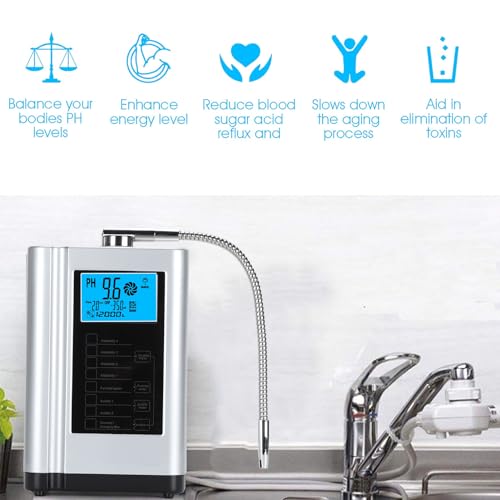 Alkaline Water Ionizer Machine Foldable Stainless Steel Nozzle Hydrogen Rich Water Machine Selfcleaning for Office