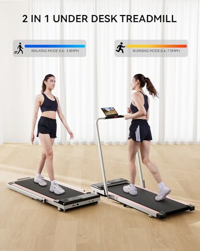 3 in 1 Walking Pad Treadmills - Folding Treadmill 300lbs Capacity Under Desk Treadmill 3.0HP Foldable Treadmill for Home Office with Remote Control & Smart APP Space Saving