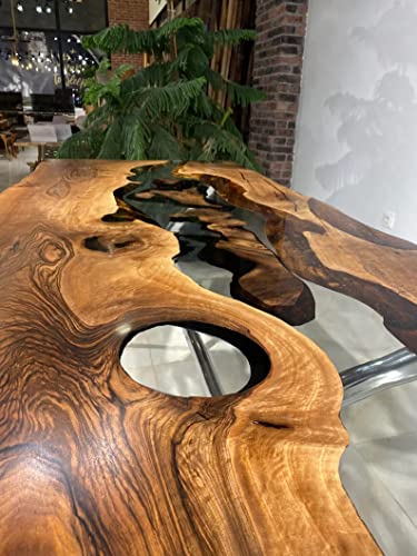 Personalized LARGE Fully Customised EPOXY TABLE, Resin River Dining Table Top for 2, 4, 6, 8, Wood Epoxy Coffee Table Top, Living Room Table Top (28.5" Inches Tall, 60 x 30Inches)