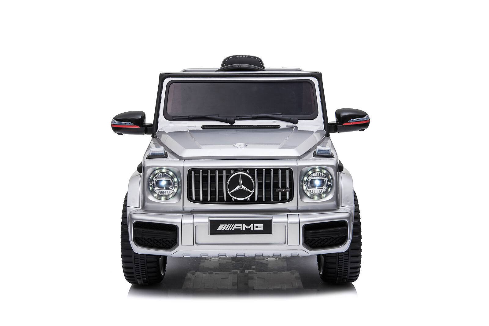 Mercedes-Benz Mercedes G63 Ride on Car for Kids 12V Battery Remote Control Music Lights Silver