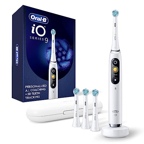 Oral-B iO Series 9 Electric Toothbrush with 3 Replacement Brush Heads, Black Onyx