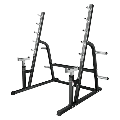 Valor Fitness Bench Press and Squat Rack Combo Half Power Cage w/ Adjustable Spotter Arms