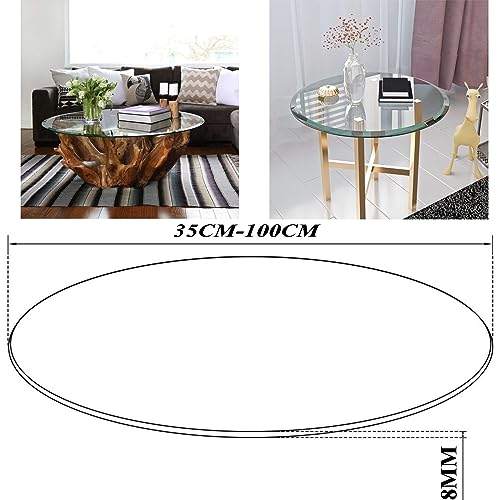 SAGIDAR Round Tempered Glass, Tempered Glass Round Table Top, Round Table Top, Kitchen Furniture, Glass Table Top for Dining Table, Clear Round Glass Top, 15IN 20IN 30IN 35IN 40IN