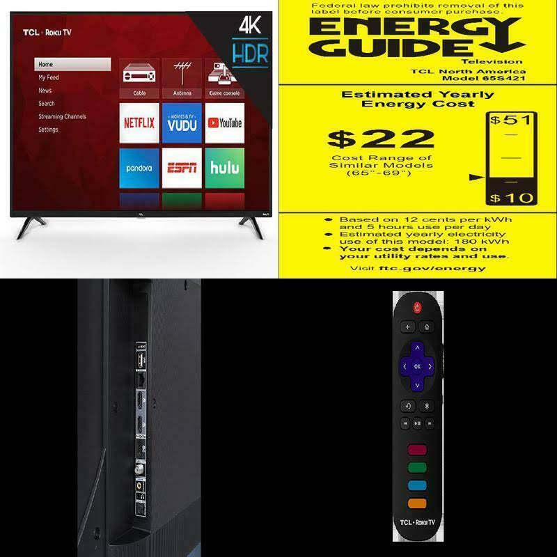 TCL 65x22 Class 4K UHD LED Roku Smart TV HDR 4 Series 65s421